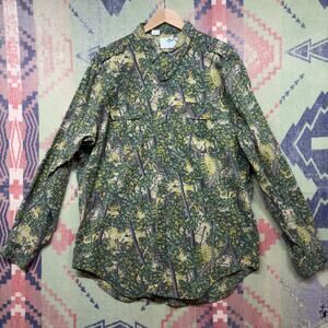 Bushlan Camo Vintage Button Down Shirt XL 80s